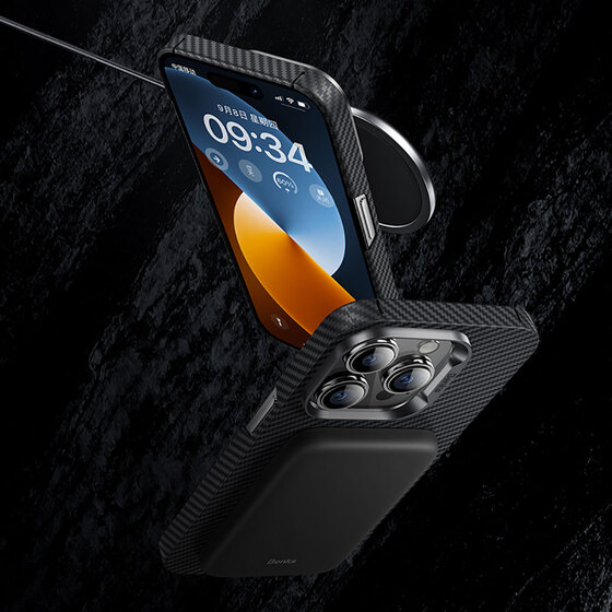 Apple iPhone 14 Pro Max Kılıf Karbon Fiber Benks 600D Essential Kevlar Kapak