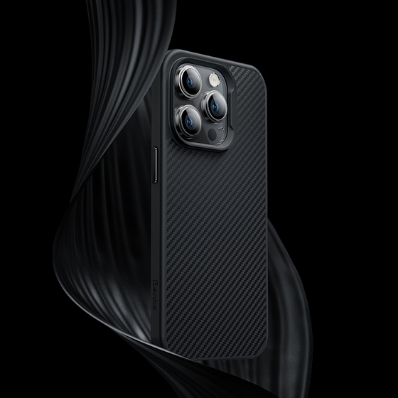Apple iPhone 14 Pro Max Kılıf Karbon Fiber Magsafe Şarj Özellikli Benks 600D Hybrid Kevlar Kapak