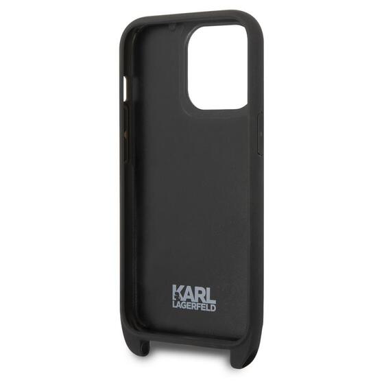 Apple iPhone 14 Pro Max Kılıf Karl Lagerfeld Boyun Askılı Karl Dizayn Kapak