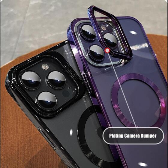 Apple iPhone 14 Pro Max Kılıf Magsafe Şarj Özellikli Kamera korumalı PC Luxury Kapak