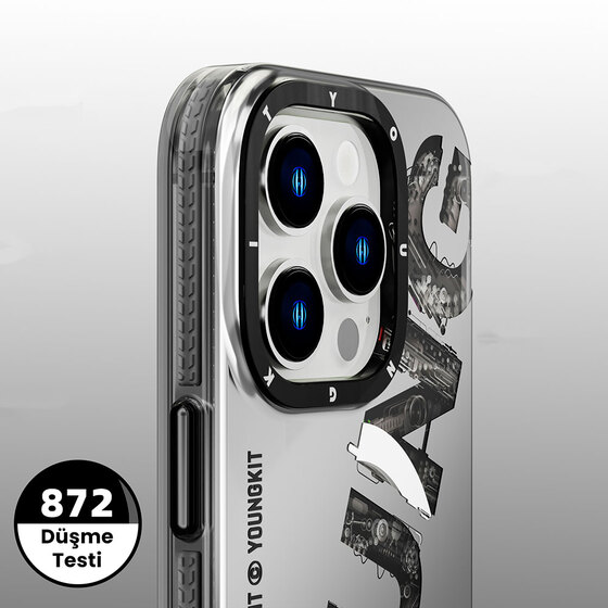 Apple iPhone 14 Pro Max Kılıf Magsafe Şarj Özellikli Yazı Temalı YoungKit Mechanic Serisi Kapak