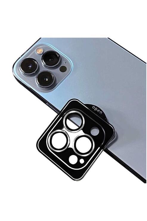 Apple iPhone 14 Pro Max Uyumlu CL-09 ​​​​Kamera Lens Koruyucu Kolay Takma Aparatlı