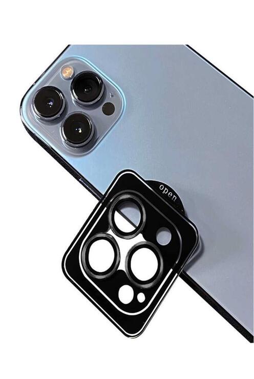 Apple iPhone 14 Pro Max Uyumlu CL-09 ​​​​Kamera Lens Koruyucu Kolay Takma Aparatlı