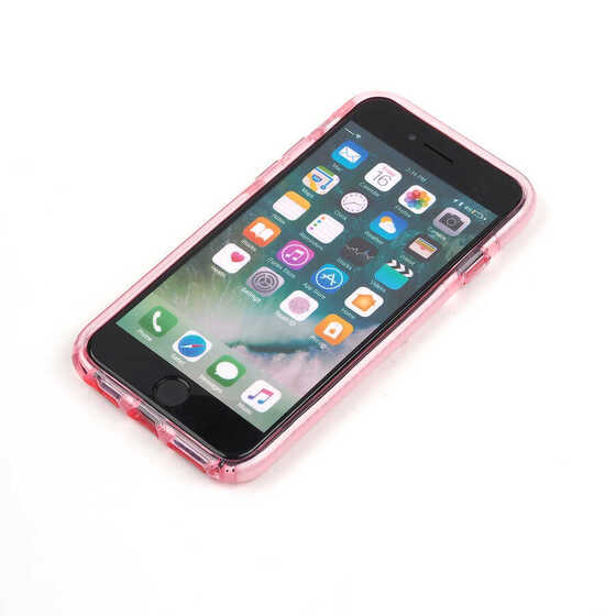 Apple iPhone 8 Kılıf Şeffaf Soft Kenar Tırtıklı Tasarım Silikon