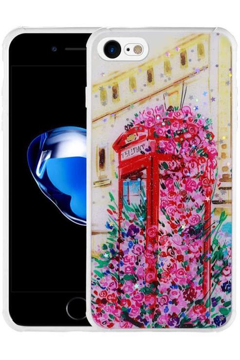 Apple iPhone SE 2020 Kılıf Kamera Korumalı Simli Renkli Tasarım Silikon
