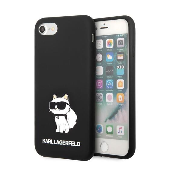 Apple iPhone SE 2022 Kılıf Karl Lagerfeld Silikon Choupette Dizayn Kapak