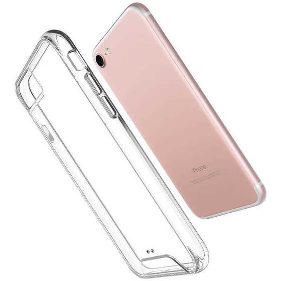 Apple iPhone SE 2022 Kılıf Şeffaf Zırh Tasarım Ultra Koruma Silikon