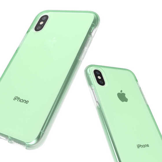 Apple iPhone X Renki Transparan Ice Cube Kapak