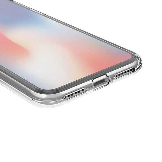 Apple iPhone XS Max 6.5 Kılıf 360 Tam Koruma Şeffaf Silikon