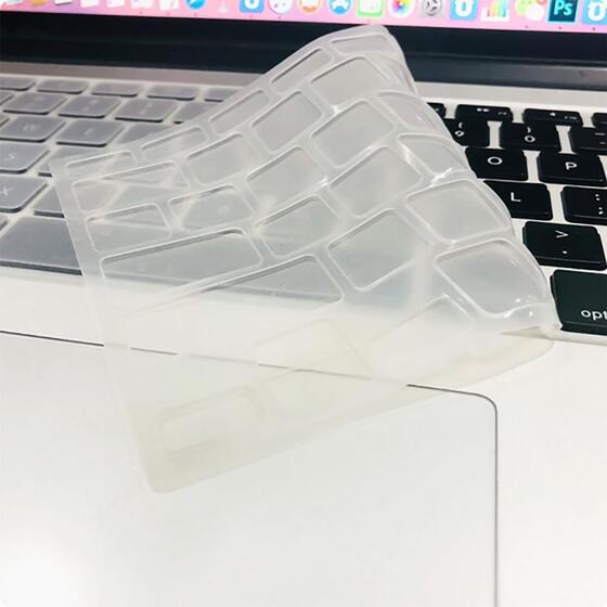 Apple Macbook 16' Touch Bar A2141 Klavye Koruyucu Transparan Buzlu Silikon Ped