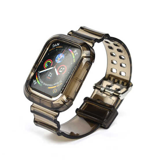 Apple Watch 38mm KRD-27 Şeffaf Renkli Transparan Silikon Kordon