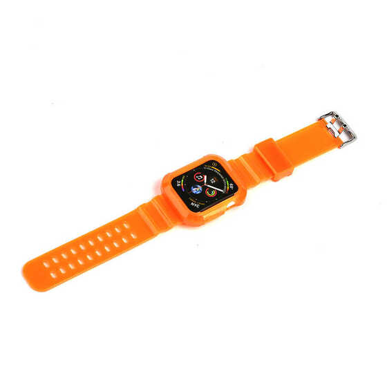 Apple Watch 38mm KRD-27 Şeffaf Renkli Transparan Silikon Kordon