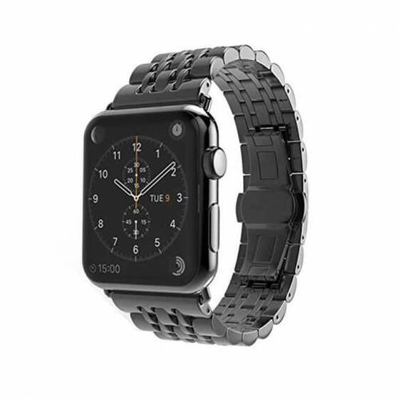 Apple Watch 42mm İki Renkli Katlamalı Klipsli Metal Kordon