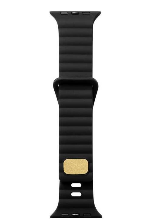 Apple Watch 7 45mm Uyumlu KRD-73 Şerit Tasarım Lüx Silikon Kordon