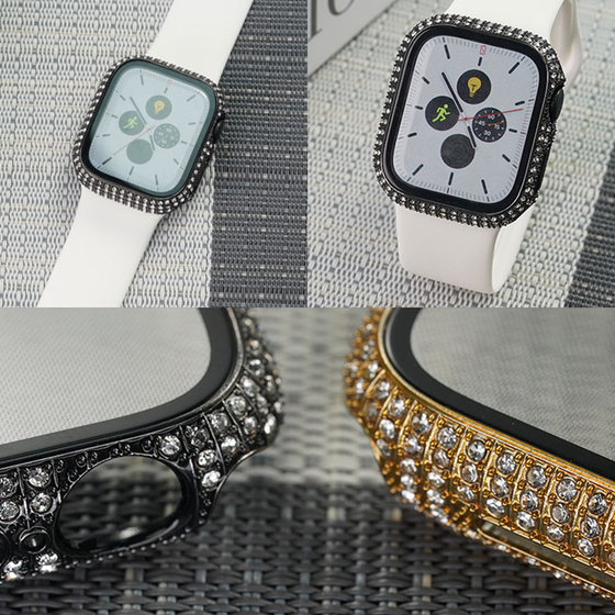Apple Watch 7 45mm Watch Gard 24 Kenarları Taşlı Sert PC Koruyucu