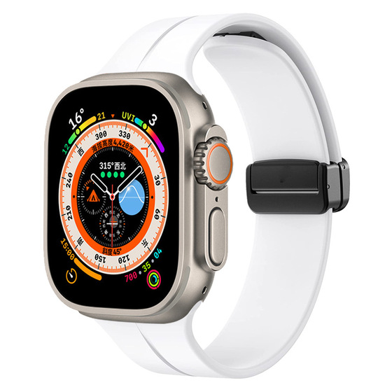 Apple Watch Ultra 49mm Manyetik Klipsli Silikon Lüx Kordon