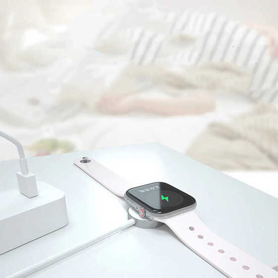 Apple Watch Usb Şarj Kablo Güvenli Şarj Manyetik Adsorpsiyon 1M