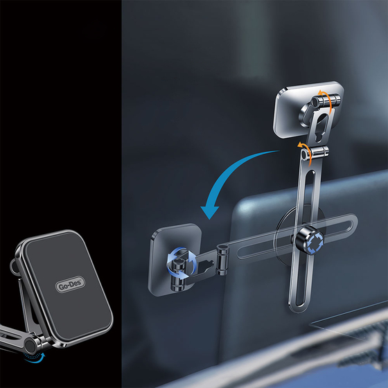 Araba Araç İçi Telefon Tutucu Go Des GD-HD916 Magnetik Dönebilen Torpido Üstü Düz Zemin Tasarım