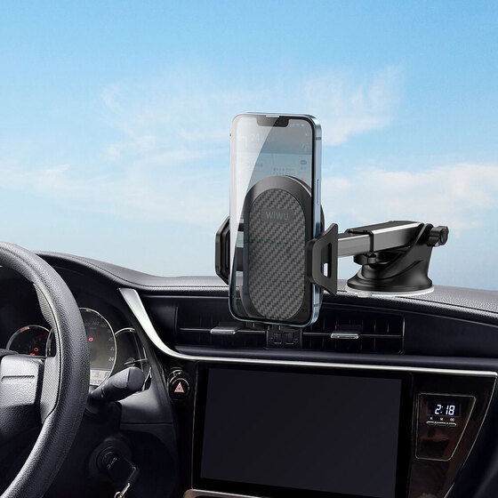 Araba Araç İçi Telefon Tutucu Wiwu CH015 Otomatik Mekanizmalı Cam ve Göğüs Kısım Vantuzlu Tasarım