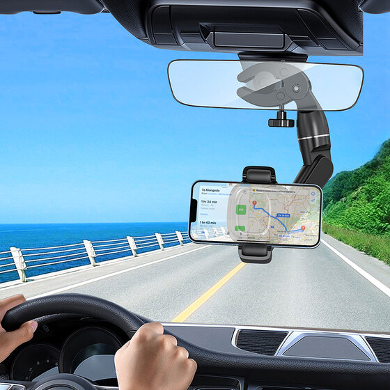 Araç İçi Dikiz Aynası Telefon Tutucu 360 Derece Dönebilen Oynar Başlıklı Wiwu CH039