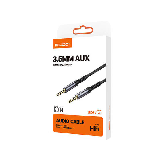 Aux Kablo Recci RDS-A28 3.5mm to 3.5mm AUX Audio Ses Kablo 1.2 Metre