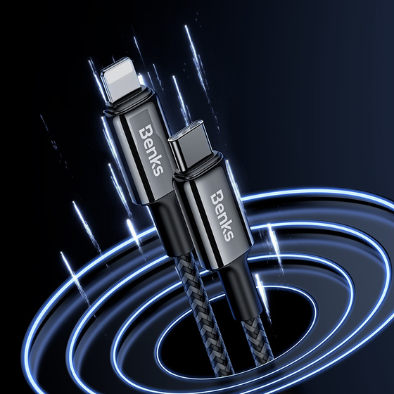 Benks D43 Type-C to Lightning PD Hızlı Şarj ve Data Kablo 480Mbps 1.2 Metre