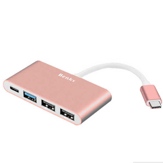 Benks U23 Type-C to USB Çoğaltıcı 3 in 1 (Type-C + USB 3.0 + USB 2.0) Dönüştürücü Adaptör