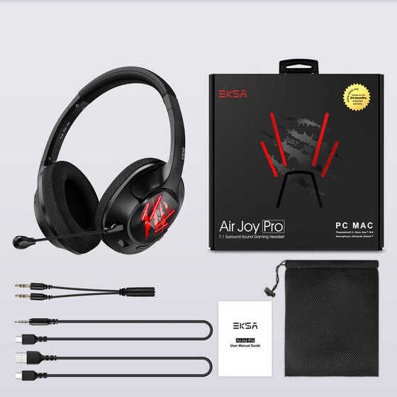 Eksa Airjoy Pro Gaming Kulaklık Oyuncu Kulaklığı 7.1 Surround 3.5 mm & USB & Çıkarılabilir Mikrofon