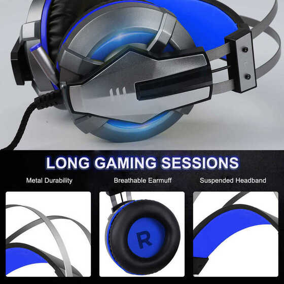 Eksa E800 Gaming Kulaklık Oyuncu Kulaklığı Led Işıklı 3.5 mm & Çıkarılabilir Mikrofon