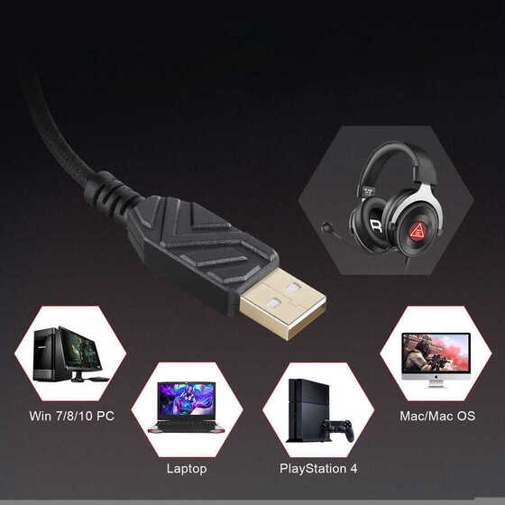 Eksa E900 Plus Gaming Kulaklık Oyuncu Kulaklığı 7.1 Surround USB & 3.5 mm Çıkarılabilir Mikrofon