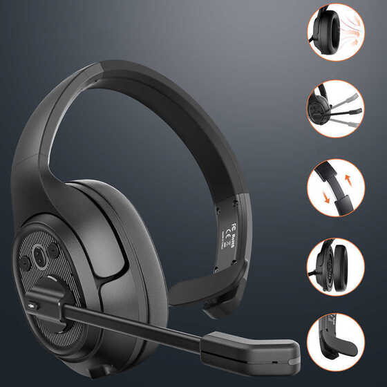 Eksa H1 Mikrofonlu Ayarlanabilir Başlıklı Kulak Üstü Gürültü Önleyici Mono Bluetooth Kulaklık