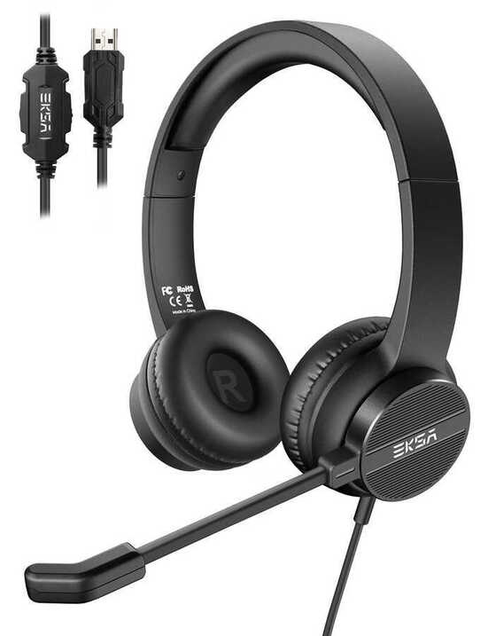 Eksa H12E USB Kablolu Kulaküstü Mikrofonlu Kulaklık Kumandalı Akıllı ENC