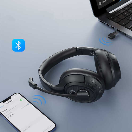 Eksa H6 Mikrofonlu Ayarlanabilir Başlıklı Kulak Üstü Gürültü Önleyici Bluetooth Kulaklık