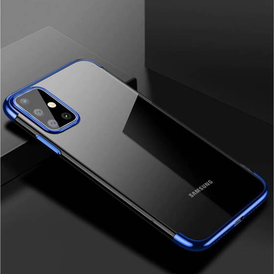 Galaxy A51 Köşeleri Renkli Şeffaf Kamera Korumalı Silikon Kılıf