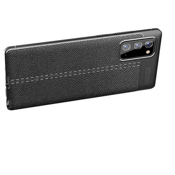 Galaxy Note 20 Kılıf Deri Desenli Kamera Korumalı Silikon