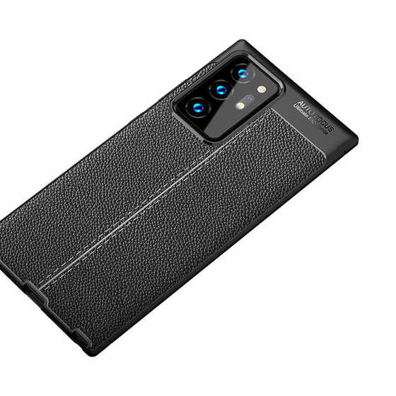 Galaxy Note 20 Ultra Kılıf Deri Desenli Kamera Korumalı Silikon