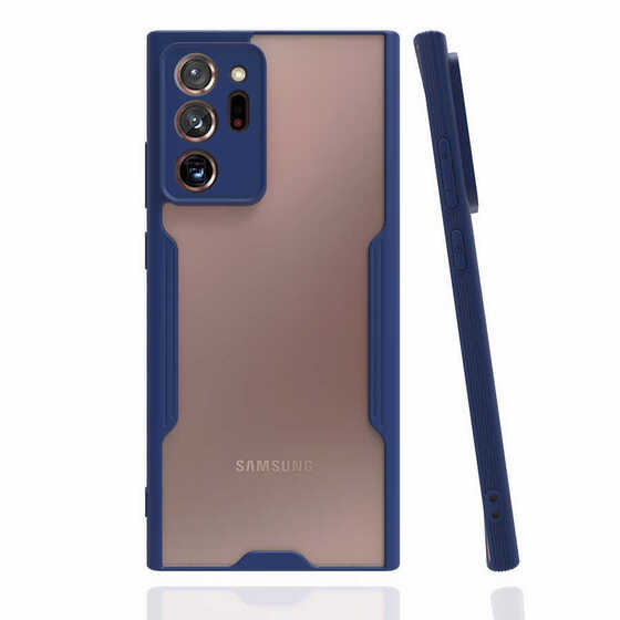 Galaxy Note 20 Ultra Kılıf Kamera Korumalı Arkası Şeffaf Silikon