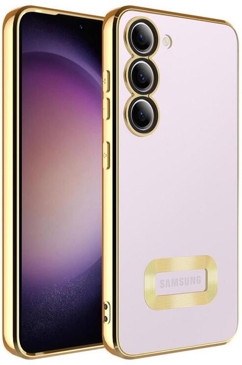 Galaxy S23 Plus Kılıf Köşeleri Renkli Şeffaf Kamera Korumalı Silikon Luxury Kapak