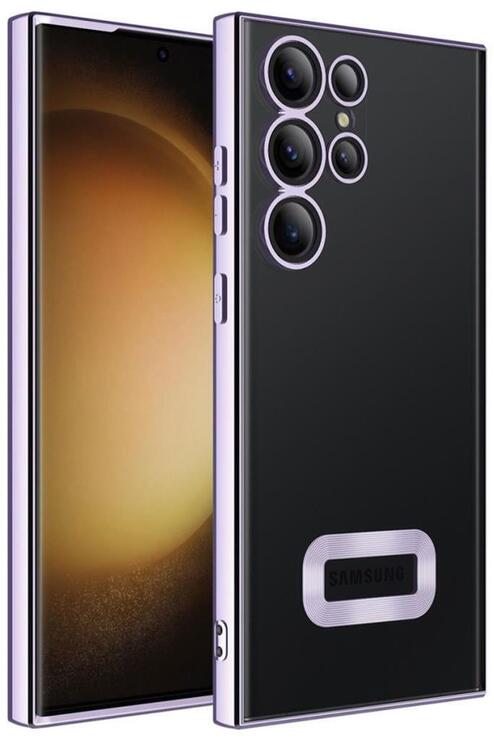 Galaxy S23 Ultra Kılıf Köşeleri Renkli Şeffaf Kamera Korumalı Silikon Luxury Kapak