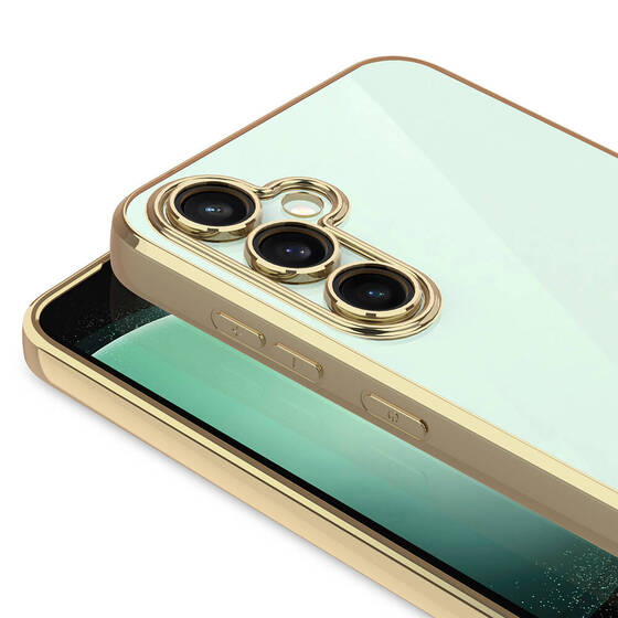 Galaxy S24 Kılıf Köşeleri Renkli Şeffaf Kamera Korumalı Silikon Luxury Kapak