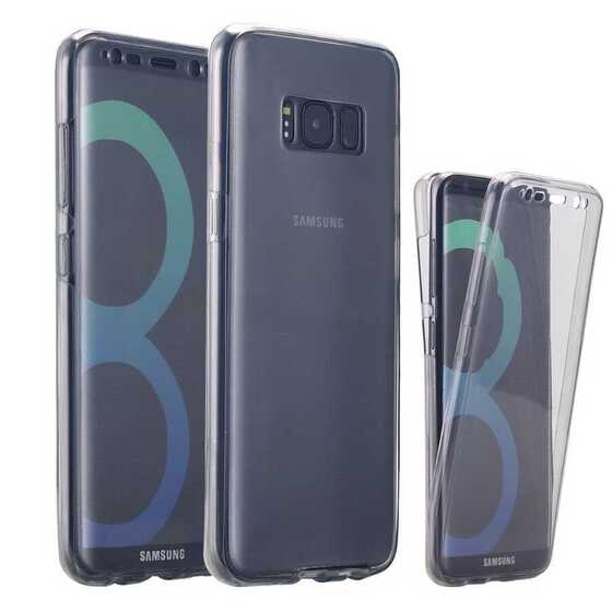 Galaxy S8 Plus Kılıf 360 Tam Koruma Şeffaf Silikon