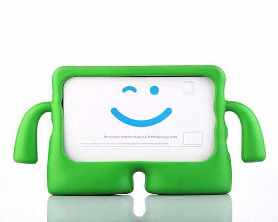 Galaxy Tab 4 7.0 T230 Figürlü Silikon Çocuk Tablet Standlı Kılıf