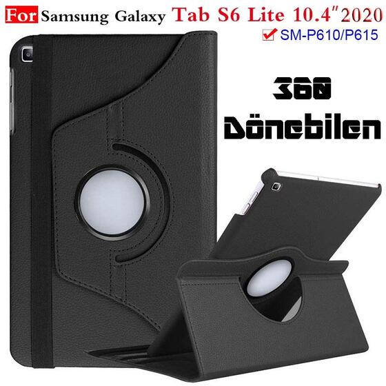 Galaxy Tab S6 Lite 10.4 inç P610 Dönen Standlı 360 Tablet Kılıfı