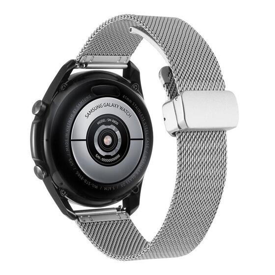 Galaxy Watch 3 45mm Uyumlu KRD-85 Metal Otomatik Mekanizmalı Klips Kordon