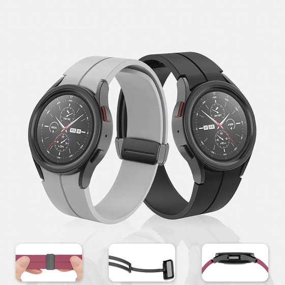 Galaxy Watch 4 40mm Manyetik Klipsli Silikon Lüx Kordon