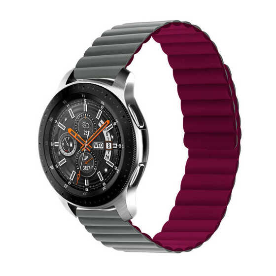 Galaxy Watch 42mm Uyumlu KRD-52 Çift Renk Dizayn Mıknatıslı Kordon