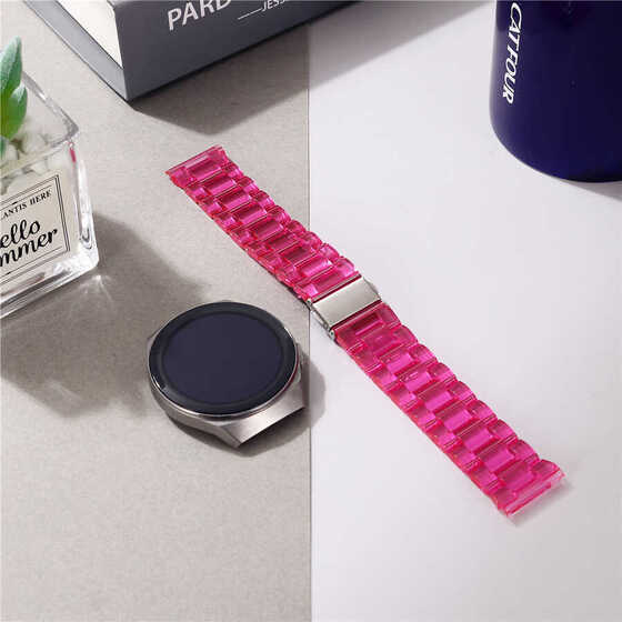 Galaxy Watch 46mm KRD-27 Şeffaf Renkli Transparan Silikon Kordon