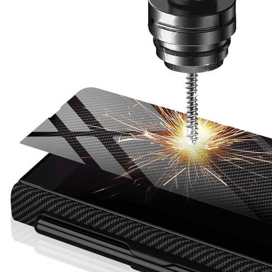 Galaxy Z Fold 3 Kılıf Kapaklı Deri Tasarım Lüx Koruma