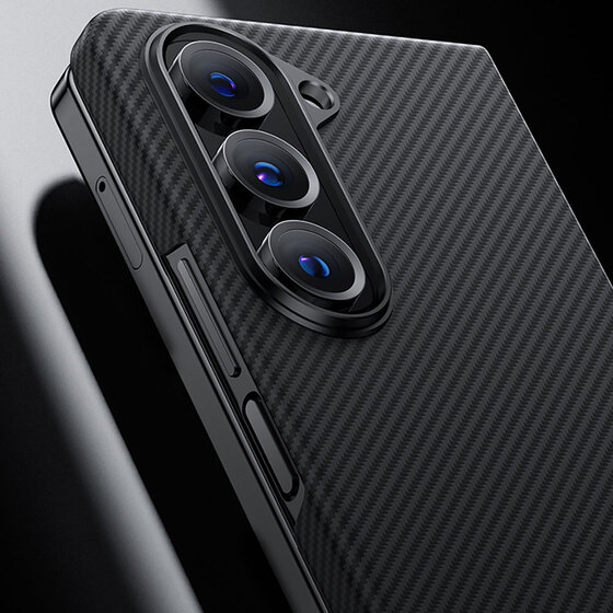 Galaxy Z Fold 5 Uyumlu Kılıf Magsafe Özellikli Karbon Fiber Benks Essential 600D Kevlar Kapak