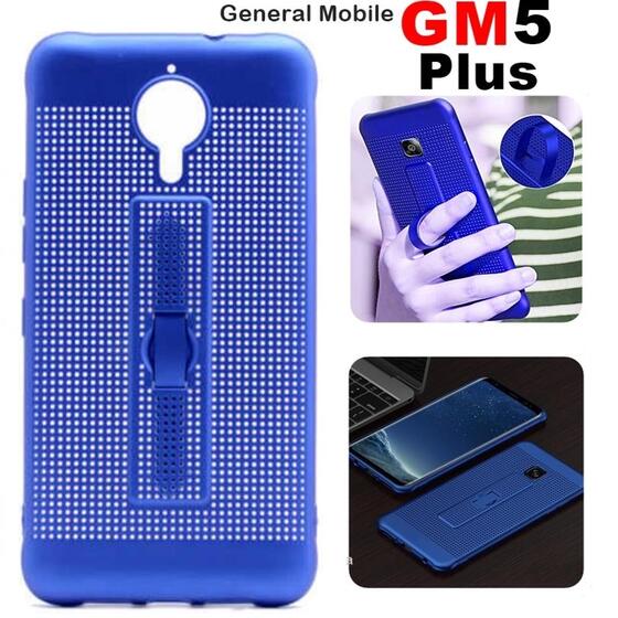 General Mobile GM5 Plus Yüzüklü Standlı Delikli Silikon Kılıf